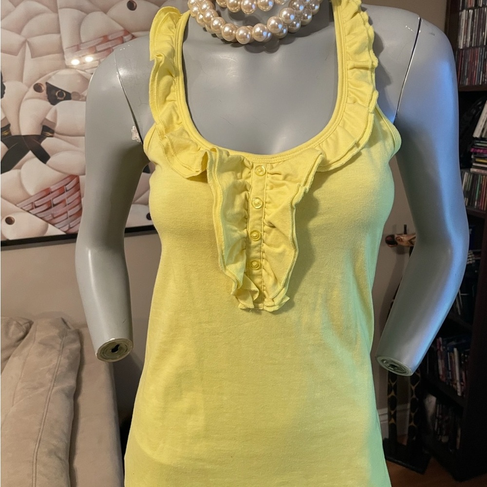 Dynamite Ruffled Yellow Tank top🤩S - Picture 3 of 5